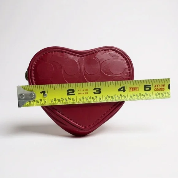 Coach Heart-Shaped Jewelry Case Red Patent Leather - Picture 10 of 12